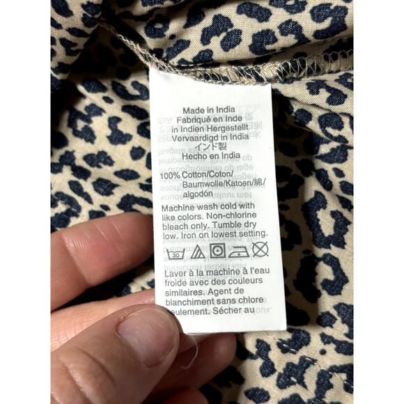 J.Crew Womens S Black & Tan Cheetah Print Professional Tapered Button Down Shirt - Picture 7 of 12